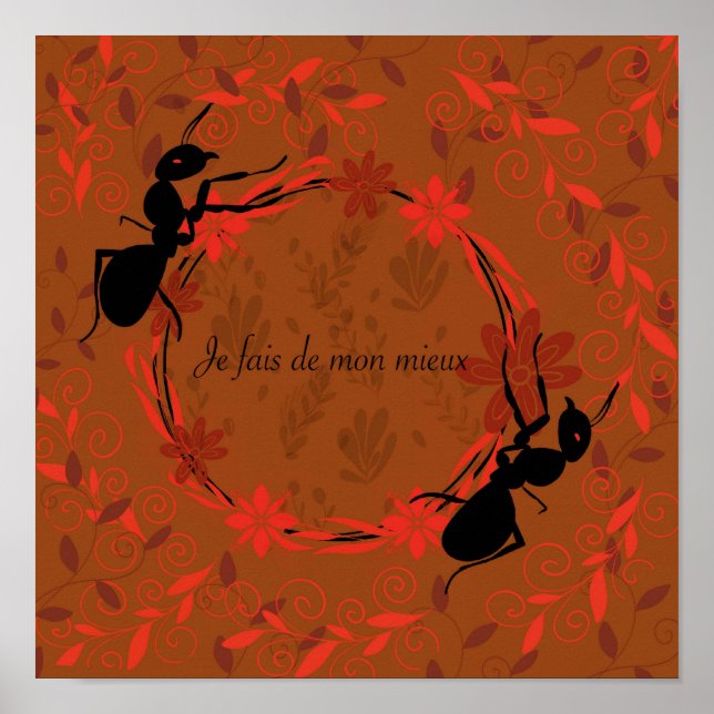 Affiche fourmi, affirmation positive, expression inspirant (Devant)