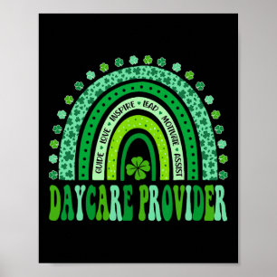 Affiche Fournisseur de garderie mignon arc-en-ciel St Patr