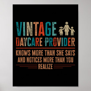 Affiche Fournisseur de garderie vintage - Cadeaux pour ens