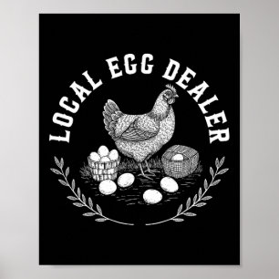 Affiche Fournisseur d'oeufs local Œuf de poule rétro Drôle