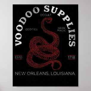 Affiche Fournitures de vaudou La Nouvelle-Orléans Louisian