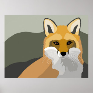Affiche Fox 2 Design animal