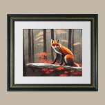 Affiche Fox à Dusk<br><div class="desc">Aquarelle d'un renard au crépuscule.</div>