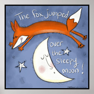 Affiche Fox a sauté au-dessus de la lune