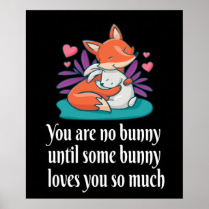 Affiche Fox And Bunny Couple Love Peace Friends