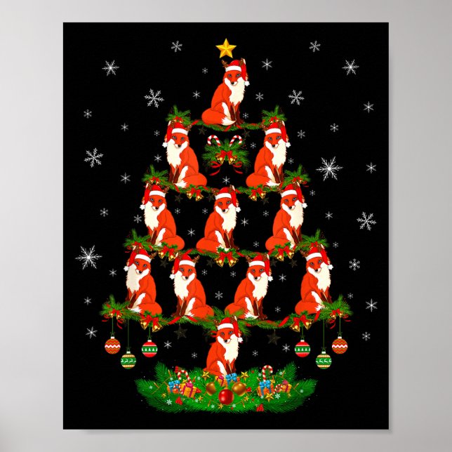 Affiche Fox Christmas Tree Funny Xmas Lover  (Devant)