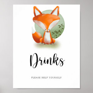 Affiche Fox Cub - Boissons vous aider