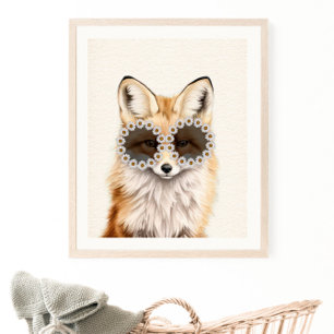 Affiche Fox Daisy Lunettes de soleil Woodland Nursery