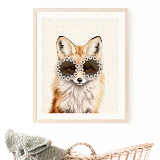 Affiche Fox Daisy Lunettes de soleil Woodland Nursery (Créateur téléchargé)