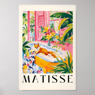 Affiche Fox Dans La Baignoire Inspiré De Matisse Art, Pink
