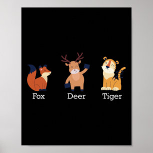 Affiche Fox Deer Tiger Animaux Subtle Anti Trump 1