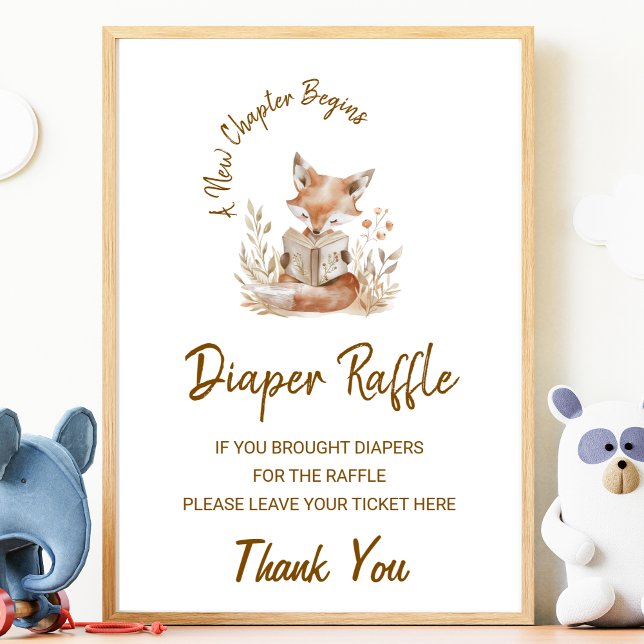 Affiche Fox Lecture Nouveau Chapitre Commence Diaper Raffl (Créateur téléchargé)