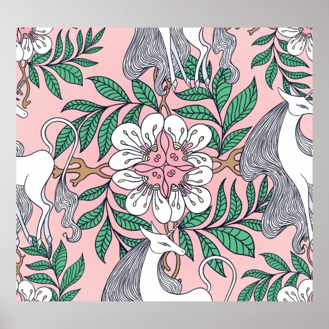 Affiche Fox Motif : Vintage lunatique sans couture (Devant)