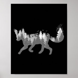 Affiche Fox Nature Outdoor Randonnée Camping Chasse Cadeau