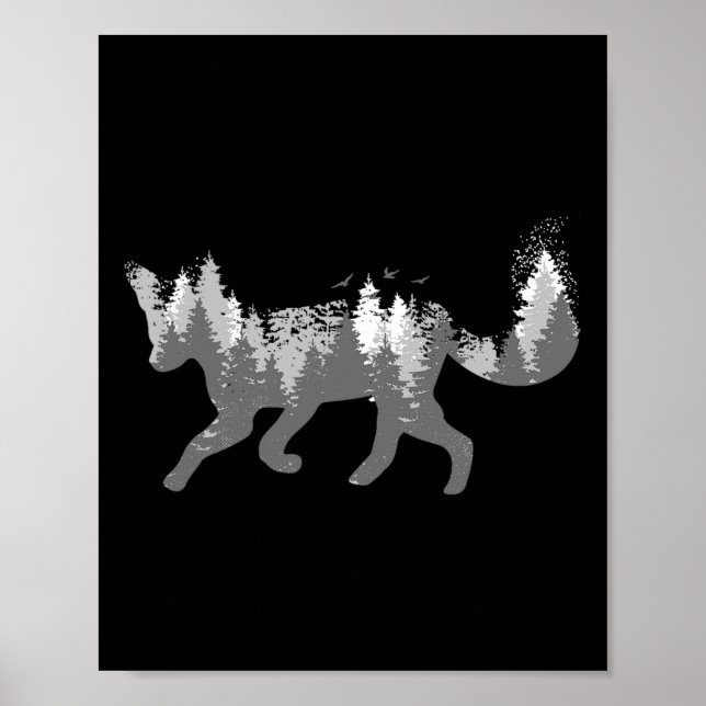 Affiche Fox Nature Outdoor Randonnée Camping Chasse Cadeau (Devant)