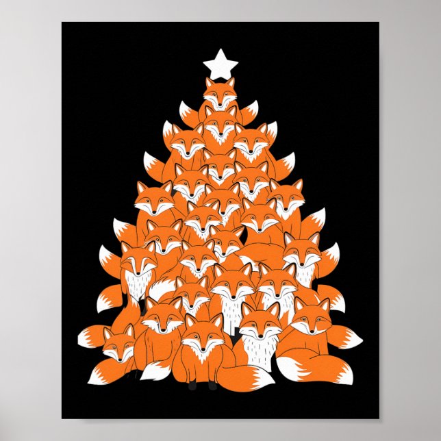 Affiche Fox Noël Arbre Fox Xmas Arbre drôle Fox Noël (Devant)