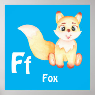 Affiche Fox personnaliser ABC : Lettre F - Ajouter votre n