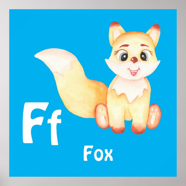 Affiche Fox personnaliser ABC : Lettre F - Ajouter votre n (Devant)
