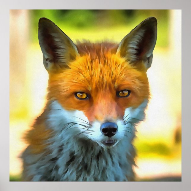 Affiche Fox Portrait Réaliste Art faunique (Devant)