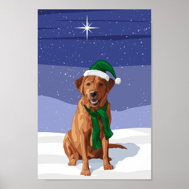 Affiche Fox Red Labrador Retriever Chien de Noël (Devant)