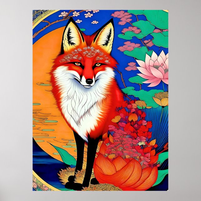 Affiche Fox ukiyo-e (Devant)