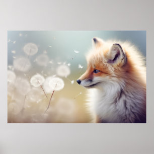 Affiche Fox Wild Animal Tranquille Nature Paisible