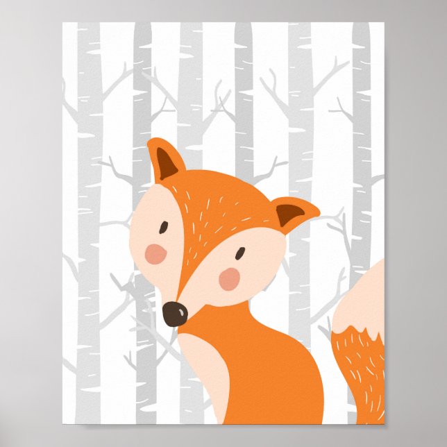 Affiche Fox Woodland Animal Nursering Wall Art Imprimer (Devant)