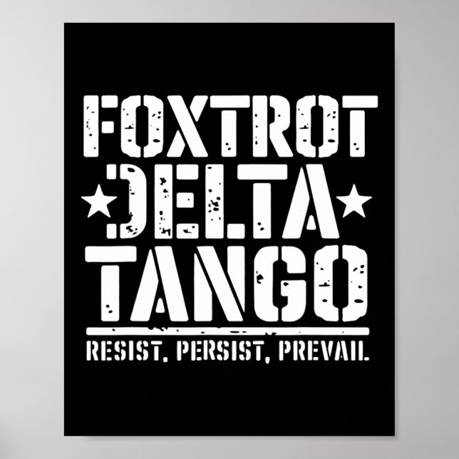 Affiche Foxtrots Deltas Tangos Drôle Résiste Ours 1 (Devant)