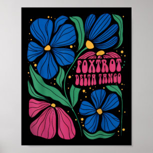 Affiche Foxtrots Deltas Tangos Fleur Boho