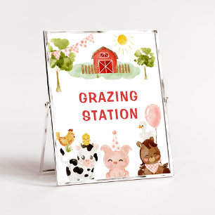 Affiche Foyer de pâturage de la ferme rouge
