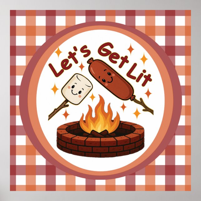 Affiche Foyer Let’s Get Lit – Mignon Marshmallow & Hot Dog (Devant)