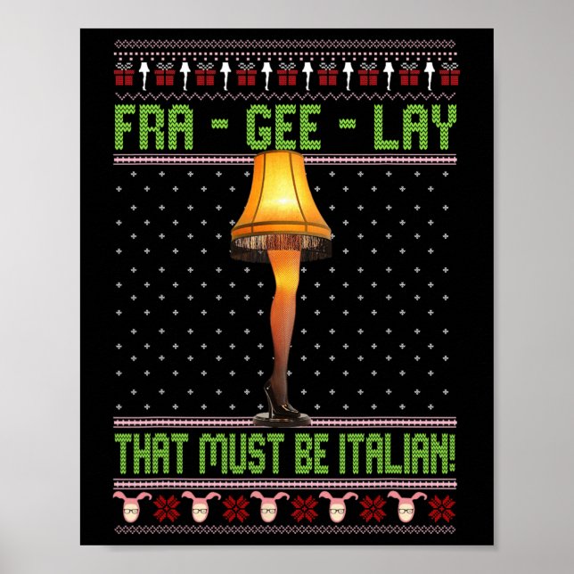 Affiche Fra-gee lay drôle Noël Fragile Noël Italien Xmas W (Devant)