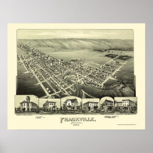 Affiche Frackville, carte panoramique de PA - 1889