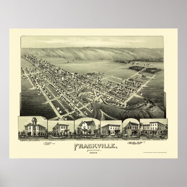 Affiche Frackville, PA Carte panoramique - 1889 (Devant)