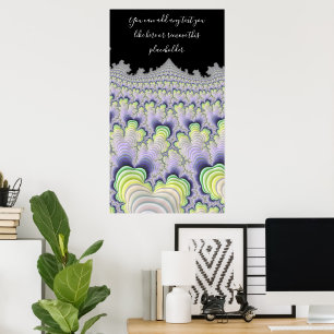 Affiche Fractal Abstract Pastel Striped Layers with Quote