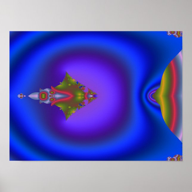 Affiche Fractal bleu profond (Devant)