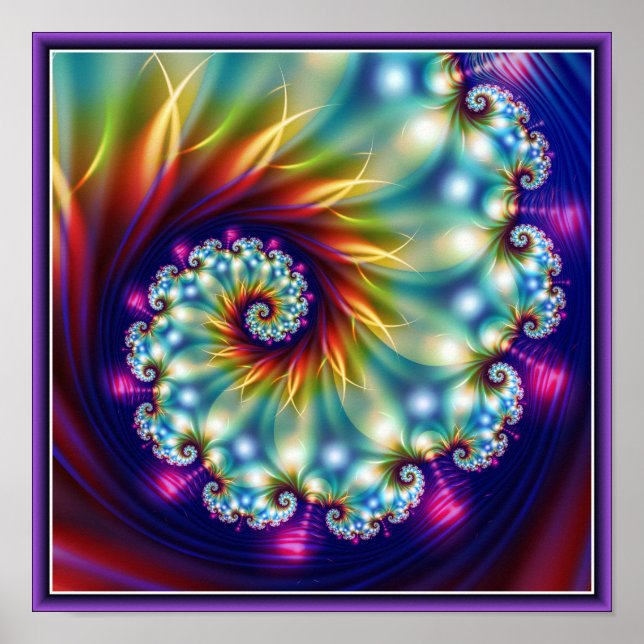 Affiche Fractal floral magnifique (Devant)