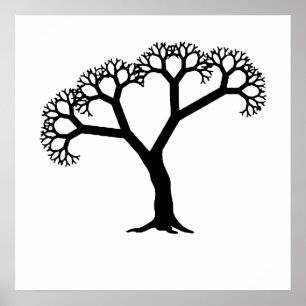 Affiche Fractal Tree Black