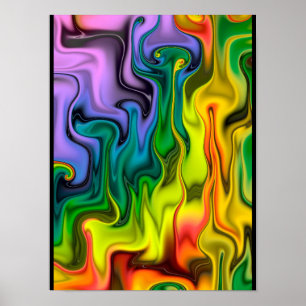 Affiche Fractale Abstrait Coloré