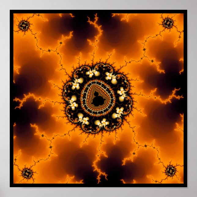 Affiche Fractale de feu Mandelbrot (Devant)
