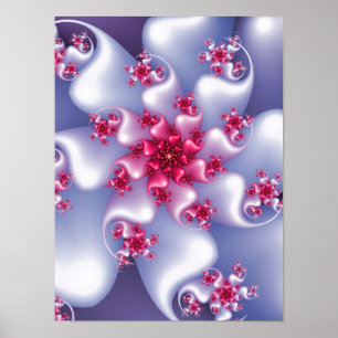 Affiche Fractale de fleur blanche