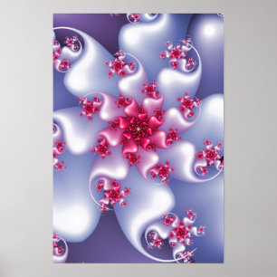Affiche Fractale de fleur blanche