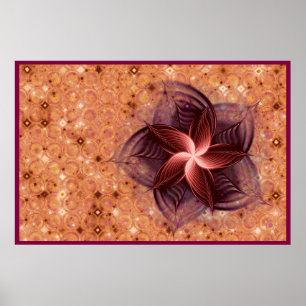 Affiche Fractale de fleur de cuivre