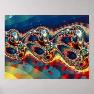 Affiche Fractale de fleur de galaxie