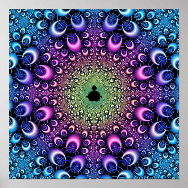 Affiche Fractale de Mandelbrot à cerceaux (Devant)