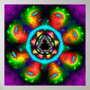 Affiche Fractale de Mandelbrot psychédélique