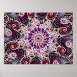 Affiche Fractale de Mandelbrot violette