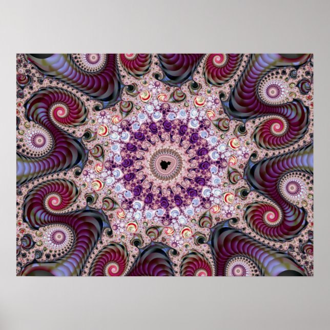 Affiche Fractale de Mandelbrot violette (Devant)