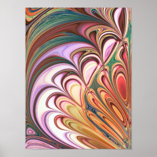 Affiche Fractale de plume pastel