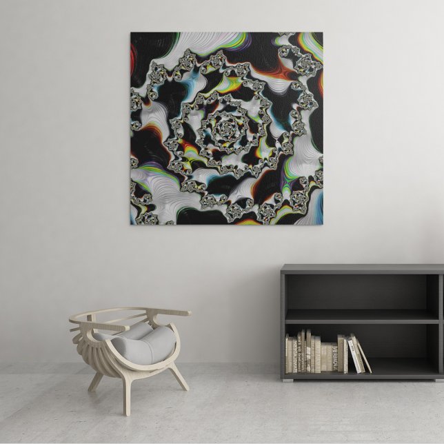 Affiche Fractale en spirale psychédélique colorée abstrait (Créateur téléchargé)